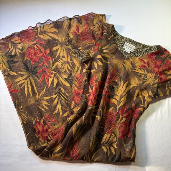 90s Karin Stevens Jungle Vibe Maxi Dress Cheetah Slip Lined Womens 10 Retro VTG - Picture 5 of 7